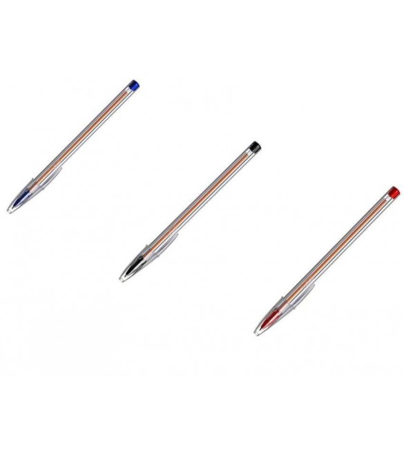CANETA ESFEROGRÁFICA  BIC FINA com 12 unidades sortidas(6 azul, 3 vermelha, 3 preta)